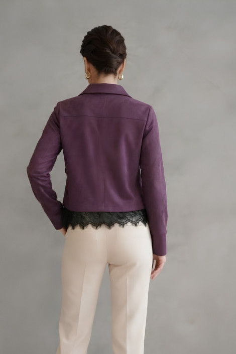 Acces Camisa efecto antelina con encaje