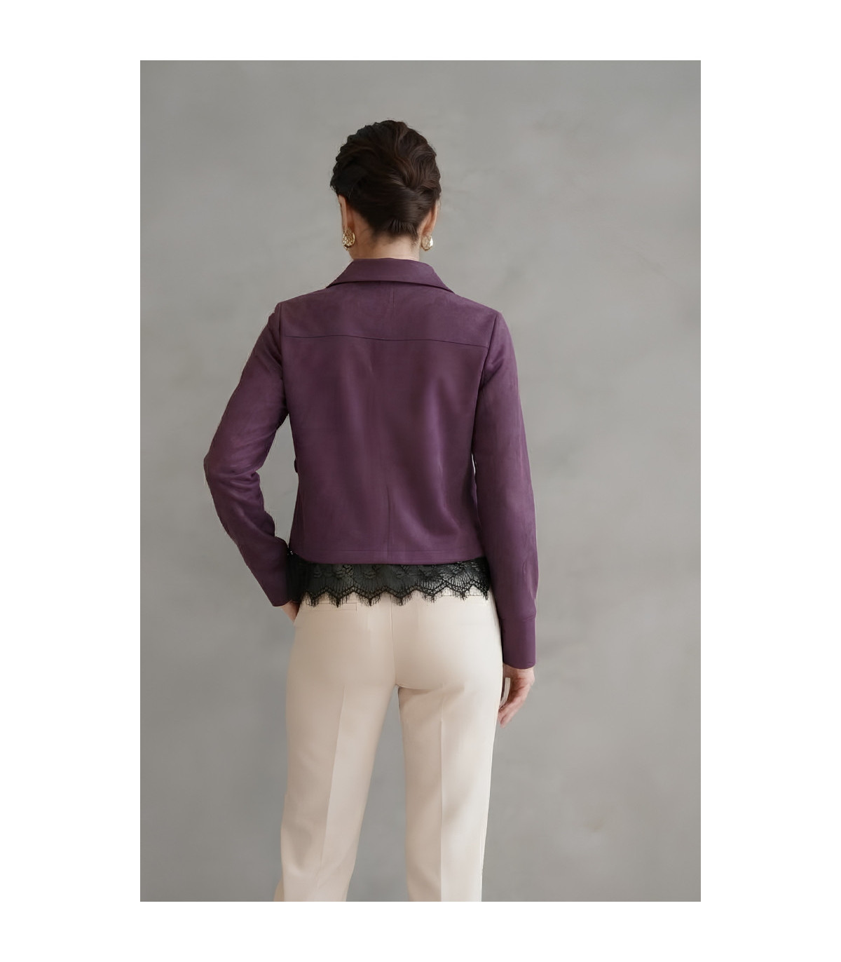 Acces Camisa efecto antelina con encaje