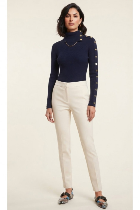 Nosecrets Jerey de punto navy con detalle de botones dorados