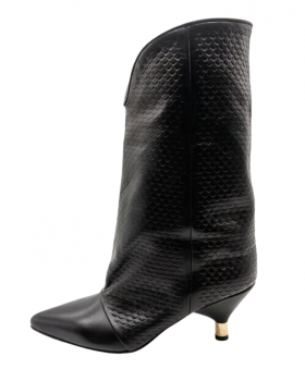 Vosso Moda Bota piel negra escamada