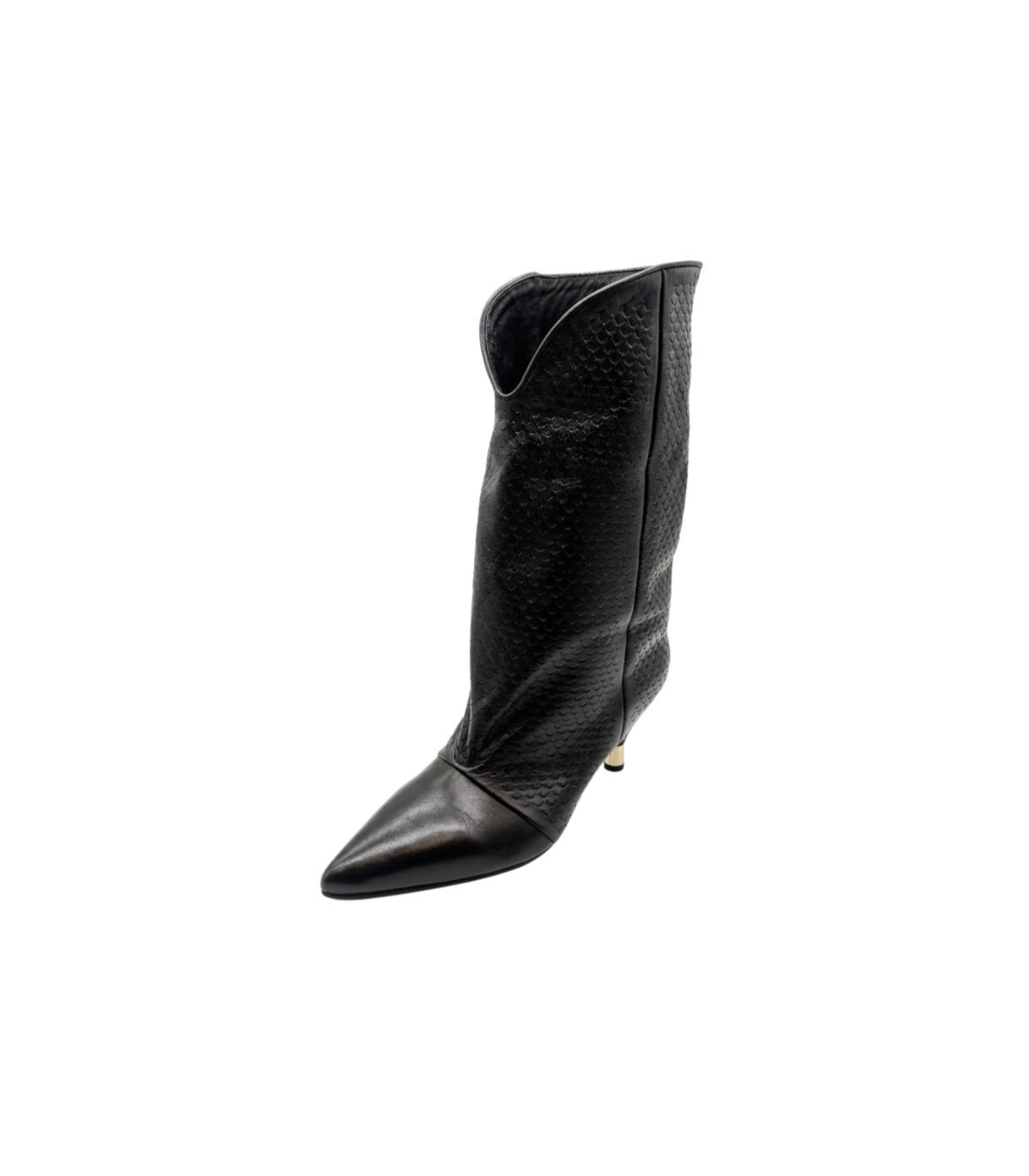 Vosso Moda Bota piel negra escamada