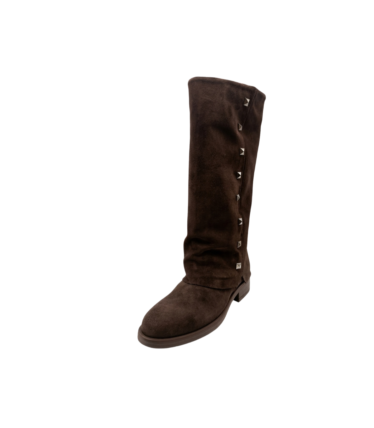 Vosso Moda Bota alta de serraje con detalle tachas