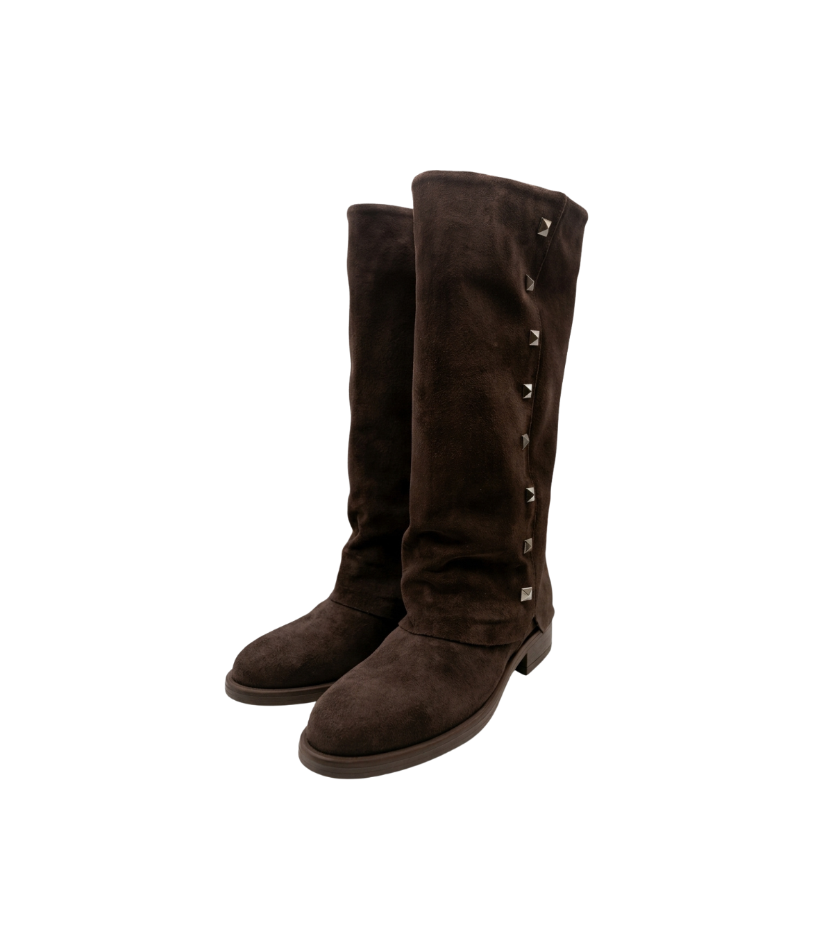 Vosso Moda Bota alta de serraje con detalle tachas