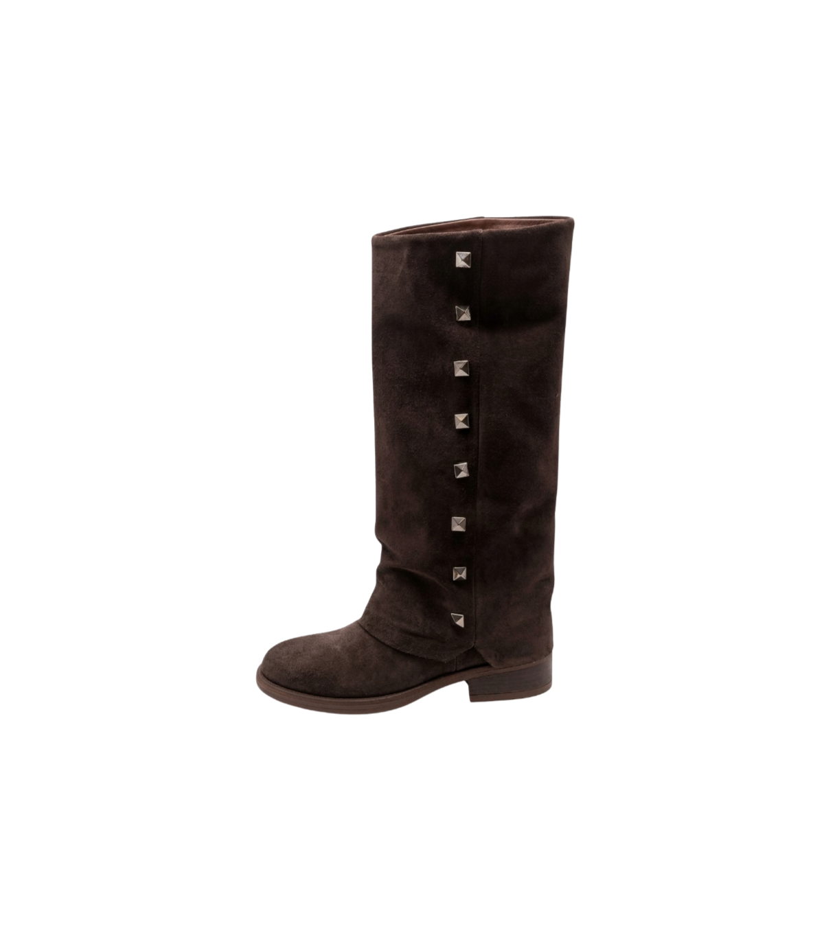 Vosso Moda Bota alta de serraje con detalle tachas