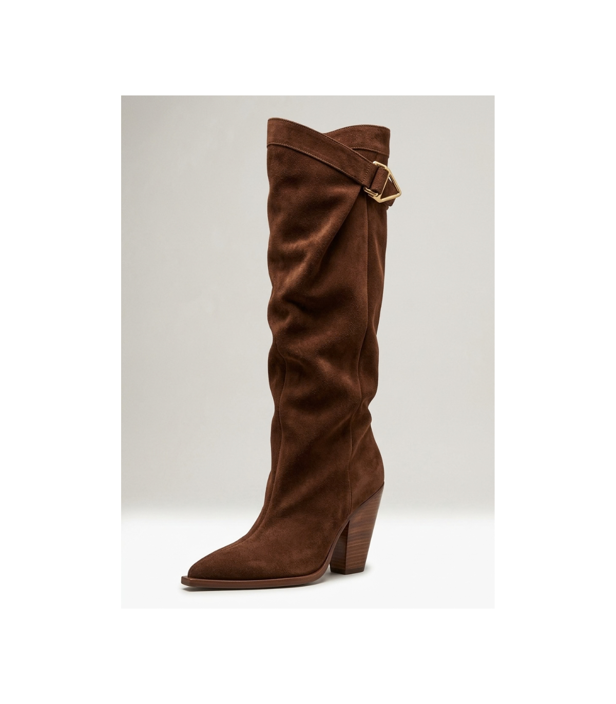 Vosso Moda Bota alta serraje detalle hebilla