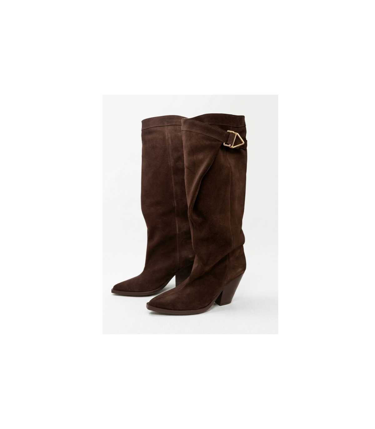 Vosso Moda Bota alta serraje detalle hebilla