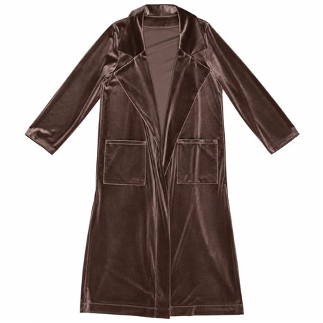 Parole Chaqueta larga terciopelo gris