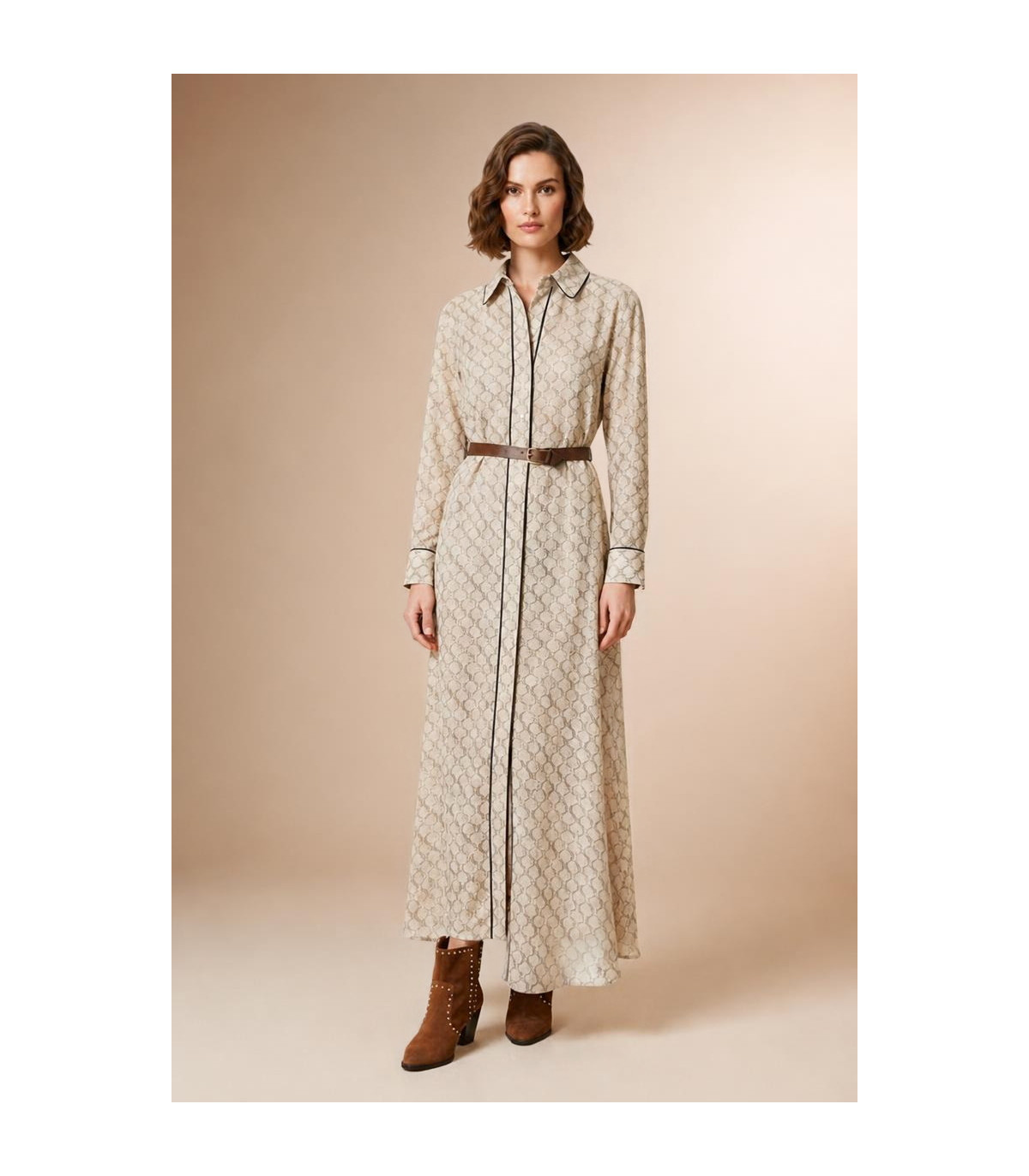 MYC Vestido estampado beige