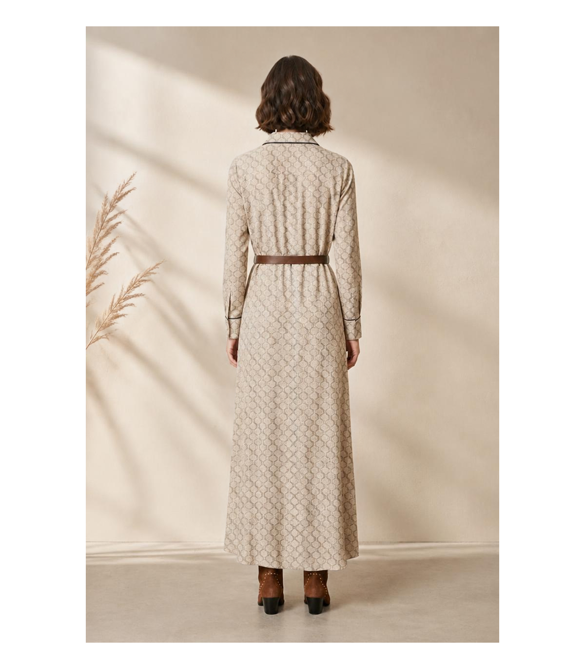 MYC Vestido estampado beige