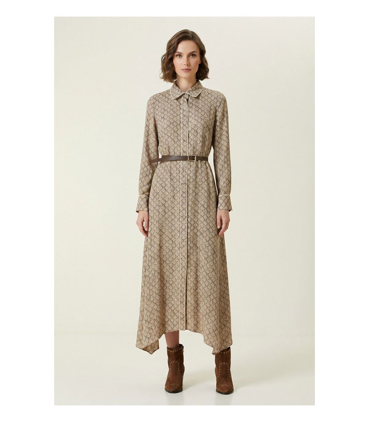 MYC Vestido estampado camel