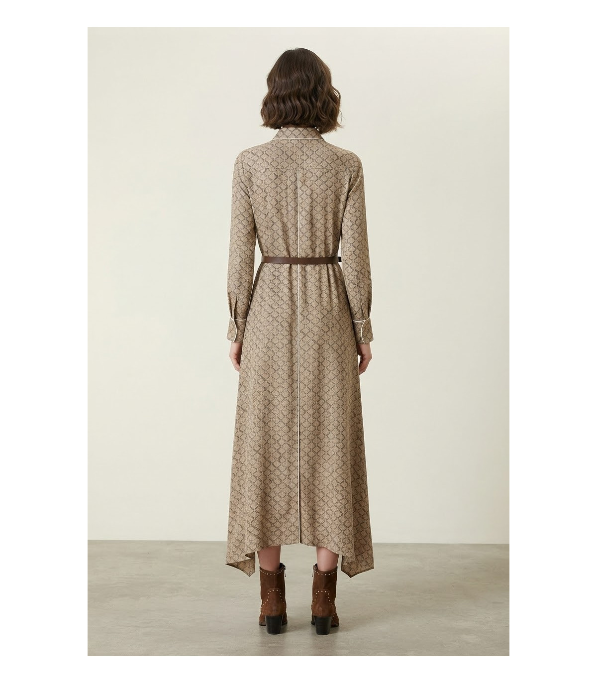 MYC Vestido estampado camel