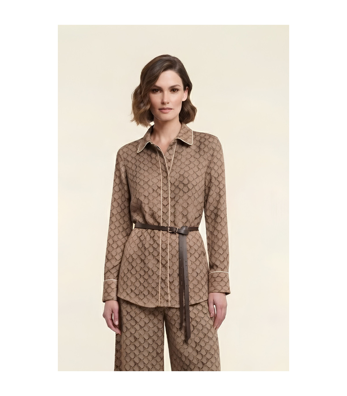 MYC Camisa estampada camel
