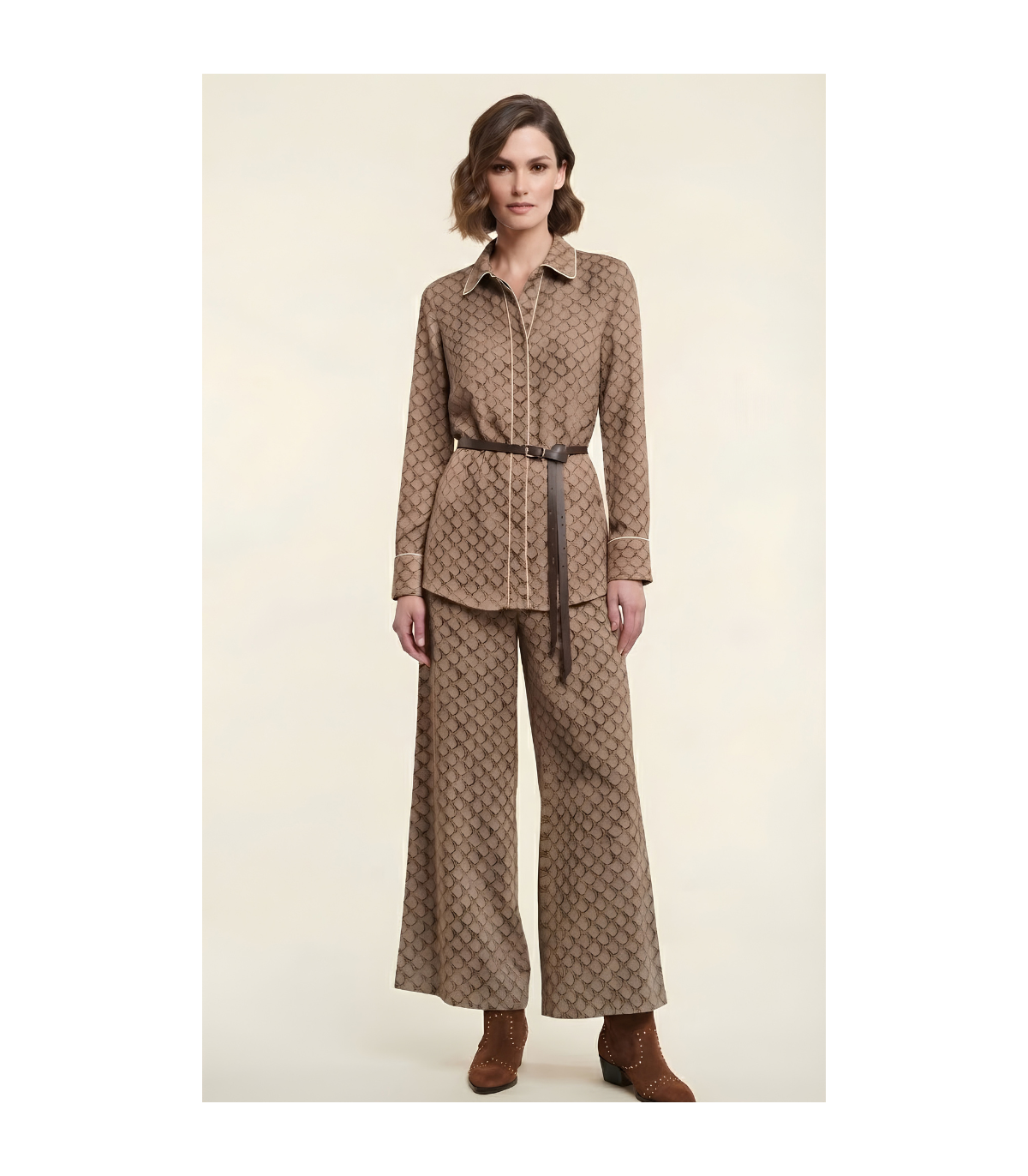 MYC Camisa estampada camel