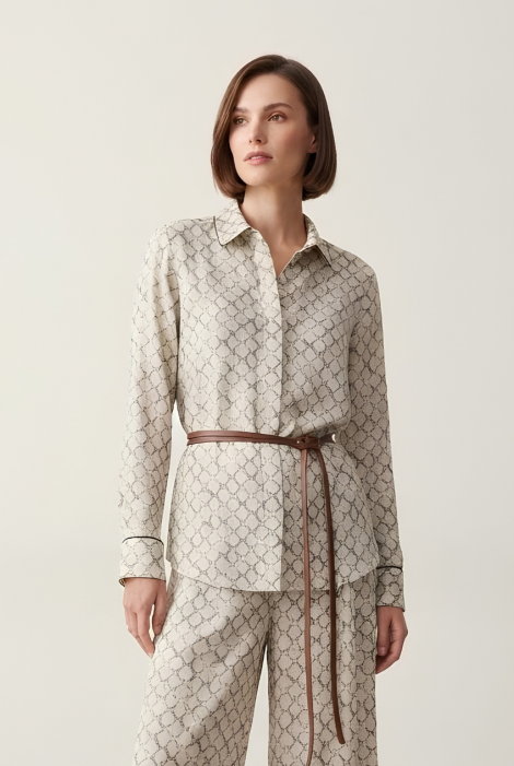 MYC Pantalón estampado beige