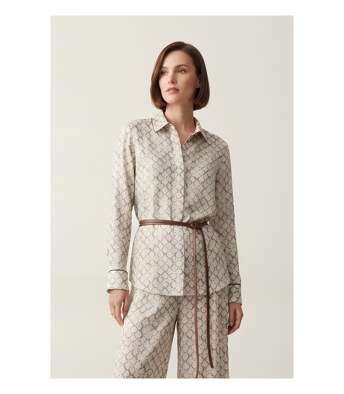 MYC Pantalón estampado beige