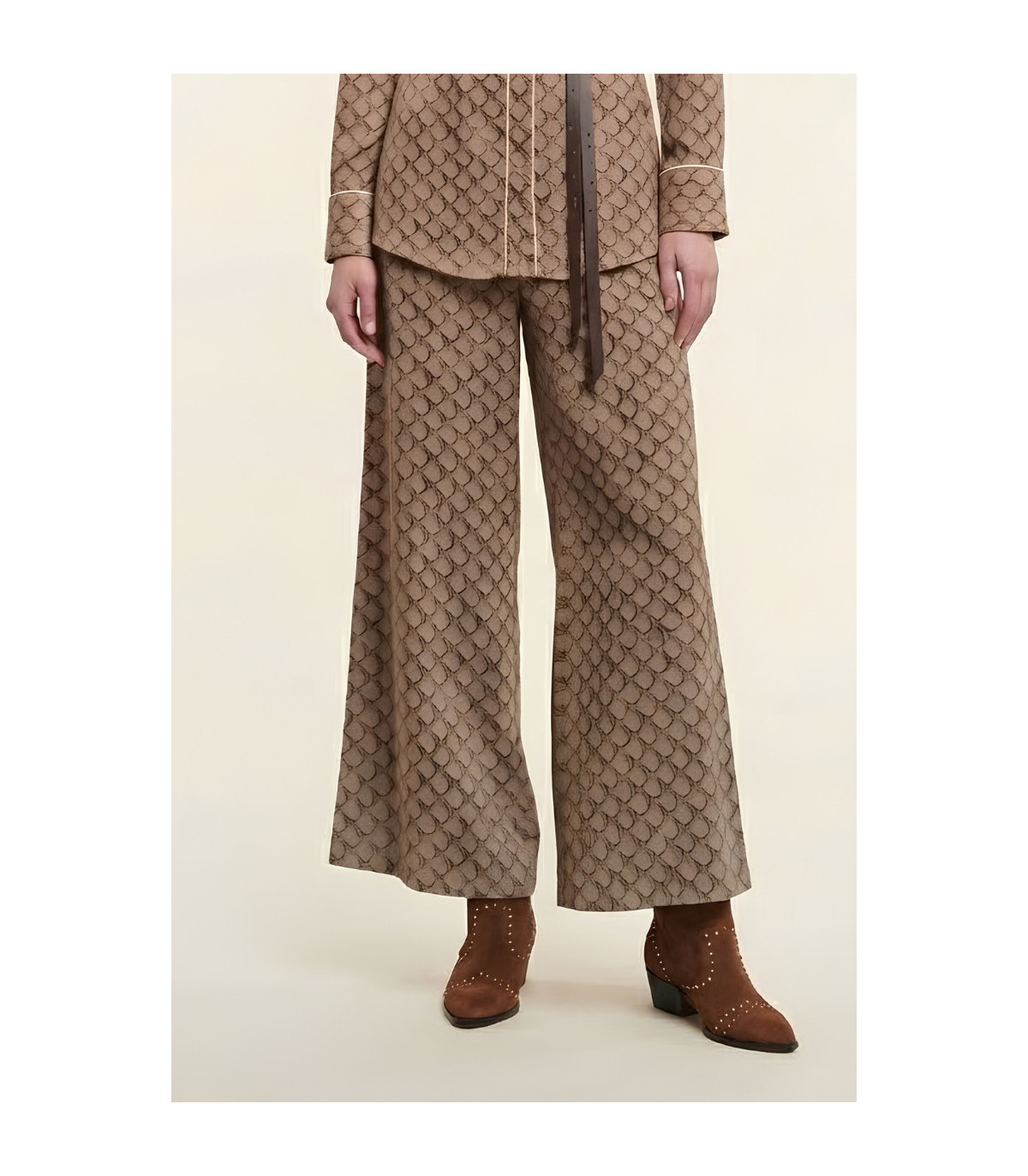 MYC Pantalón estampado camel