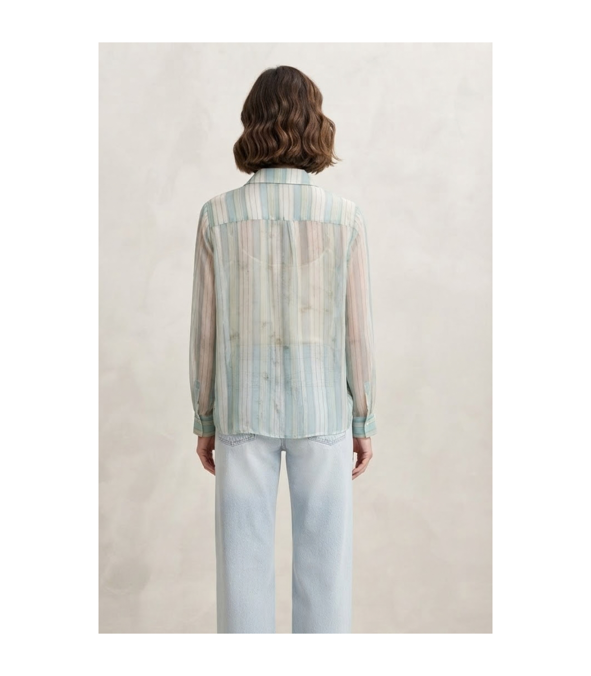 MYC Camisa rayas con bordado letejuelas