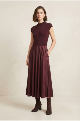 MYC Vestido satinado granate