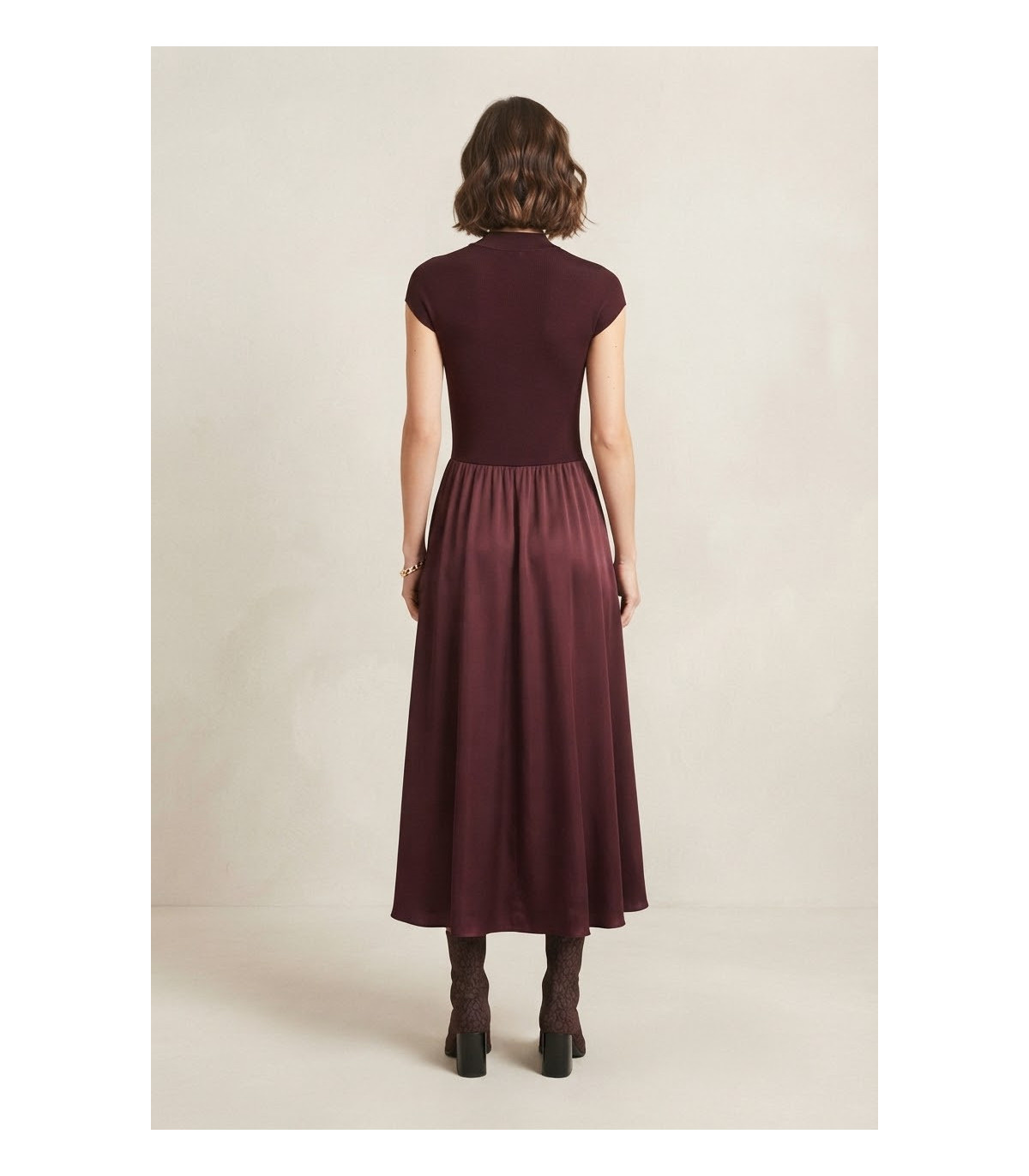 MYC Vestido satinado granate
