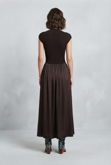 MYC Vestido satinado marrón