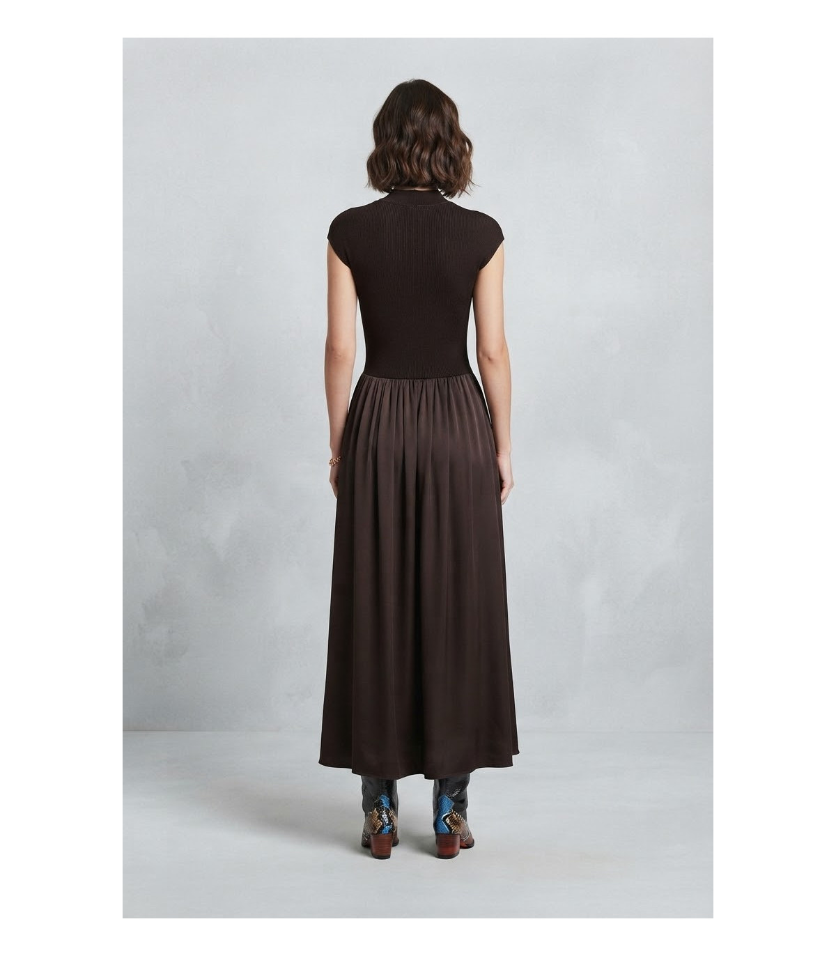 MYC Vestido satinado marrón