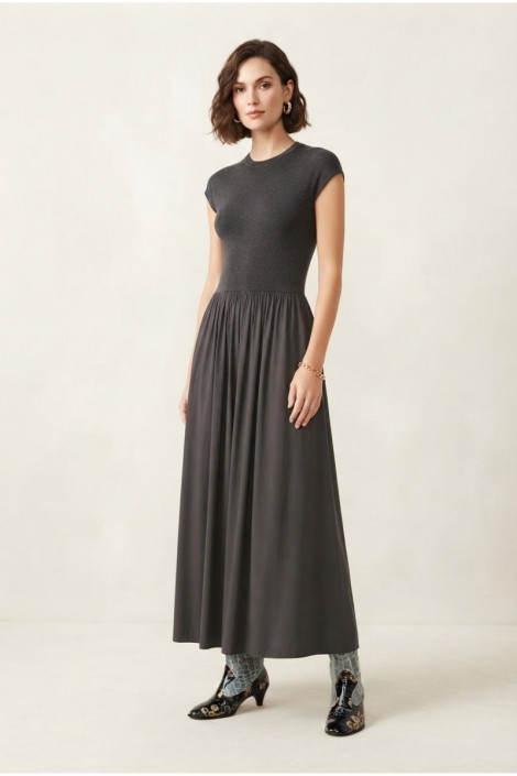 MYC Vestido satinado gris