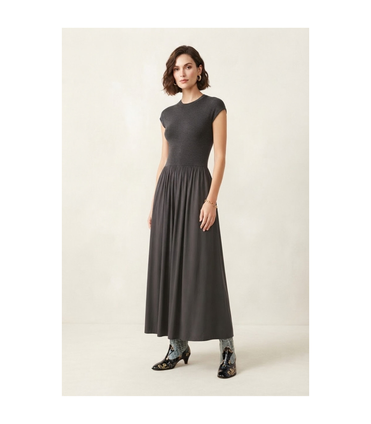 MYC Vestido satinado gris