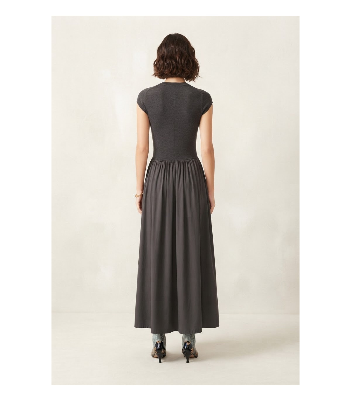 MYC Vestido satinado gris