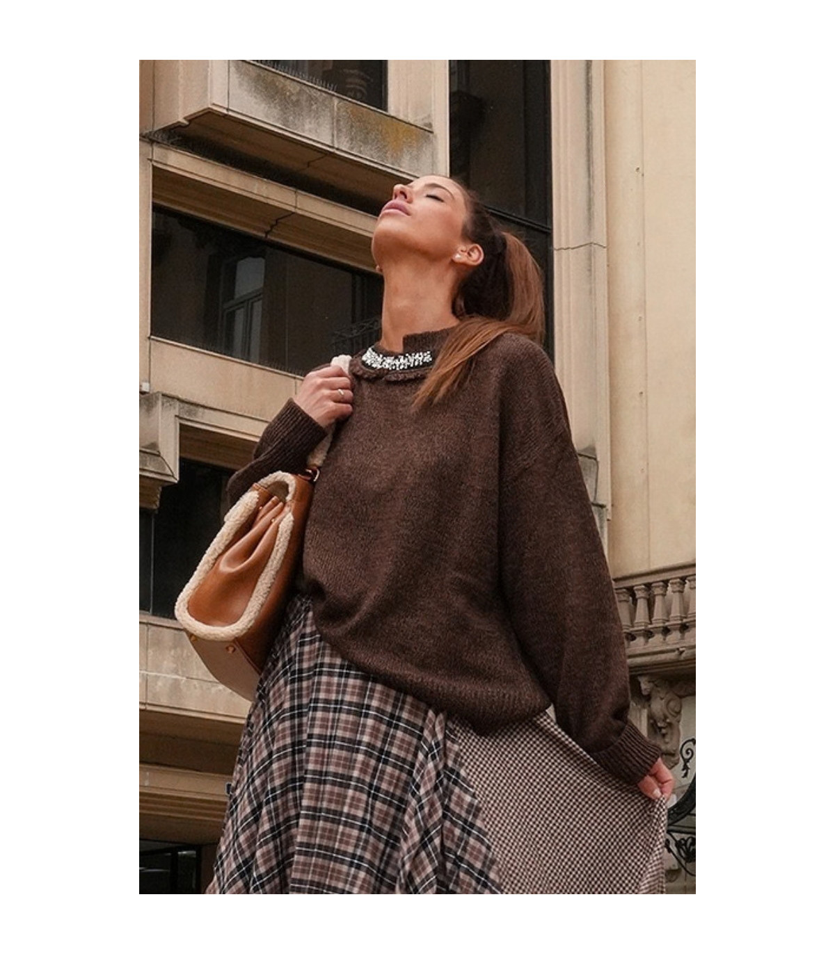 Liu Jo Jersey de punto trenzado con cuello joyas