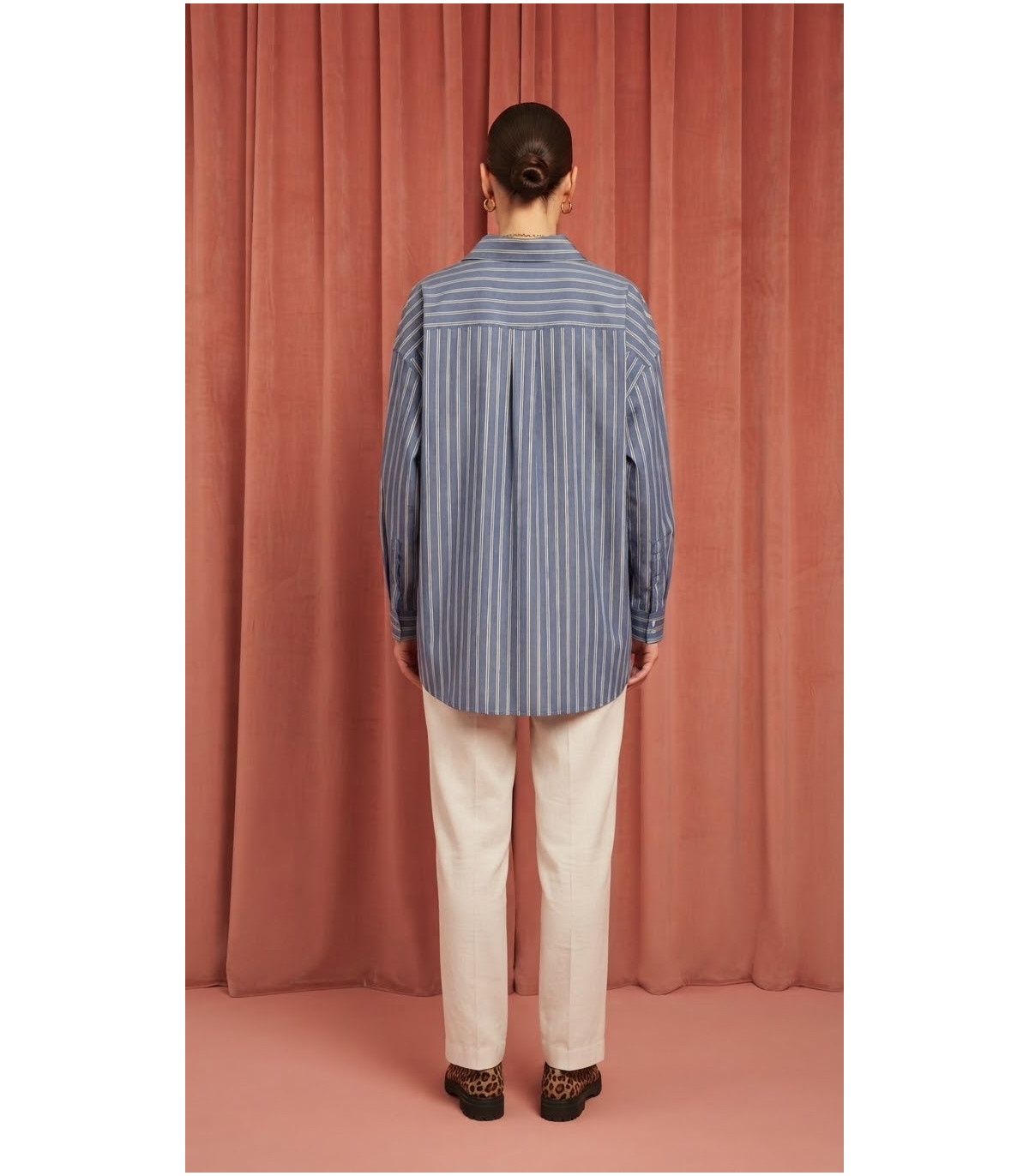 CBH Camisa rayas con estampado floral
