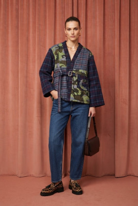 CBH Chaqueta afelpada doble estampado