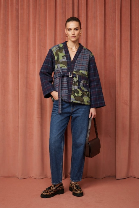 CBH Chaqueta afelpada doble estampado