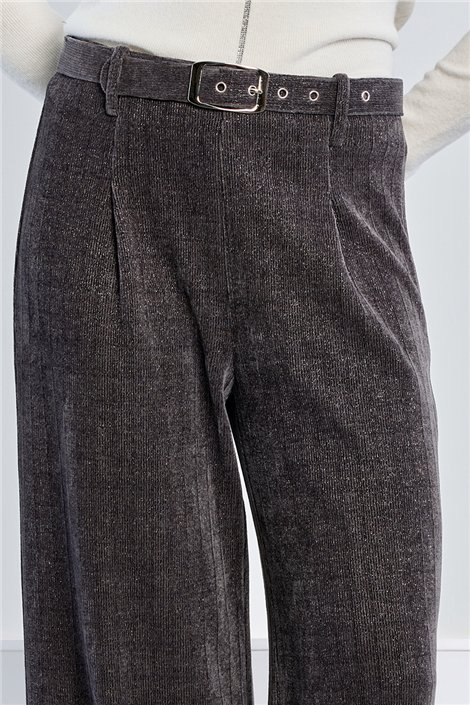Lili Sidonio Pantalón palazzo micropana-lurex gris