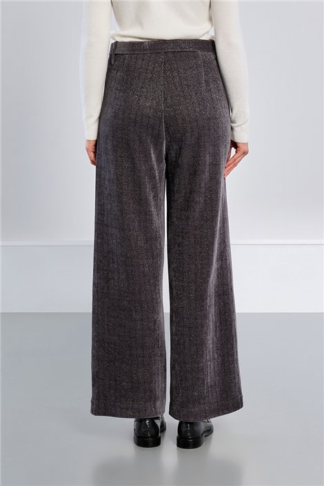Lili Sidonio Pantalón palazzo micropana-lurex gris