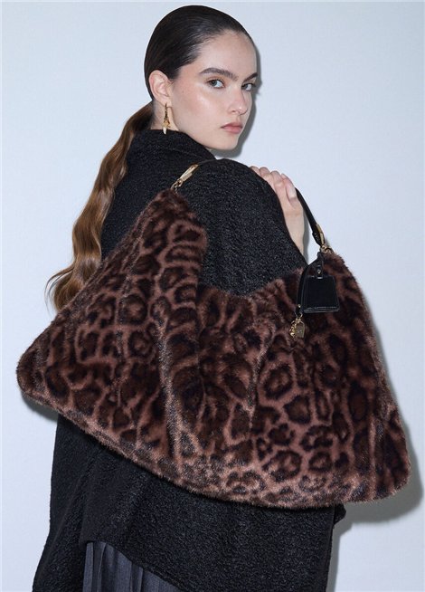 Liu Jo Bolso grande de pelo leopardo