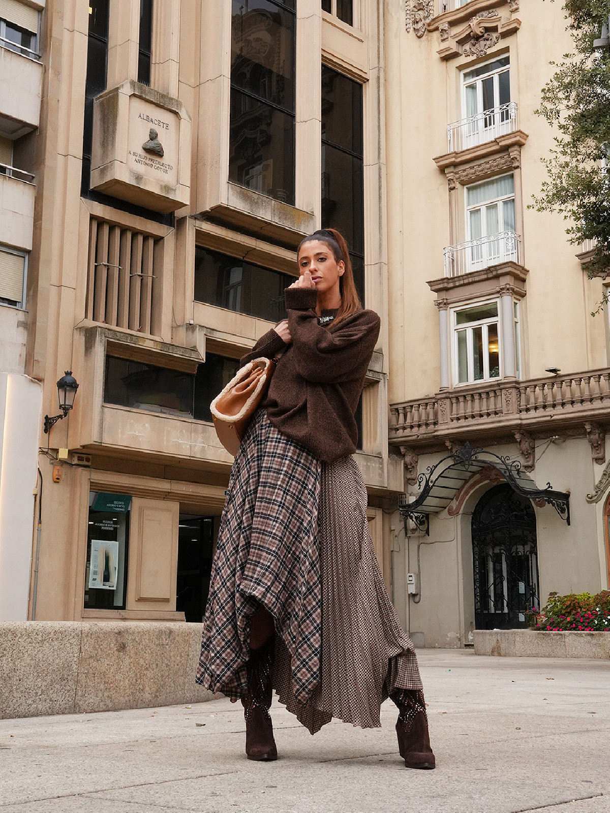 Dixie Falda asimétrica doble estampado