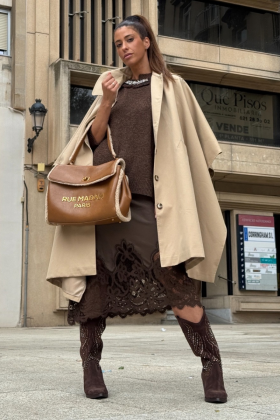 Dixie Falda satinada con bajo de encaje