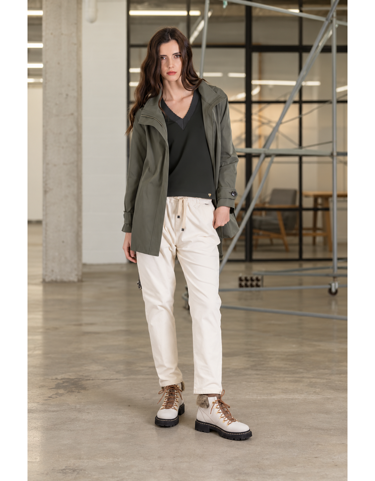 Scusi Blusa cuello V con detalle ondas