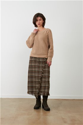 Orfeo Falda Whitney midi con desflecado envolvente