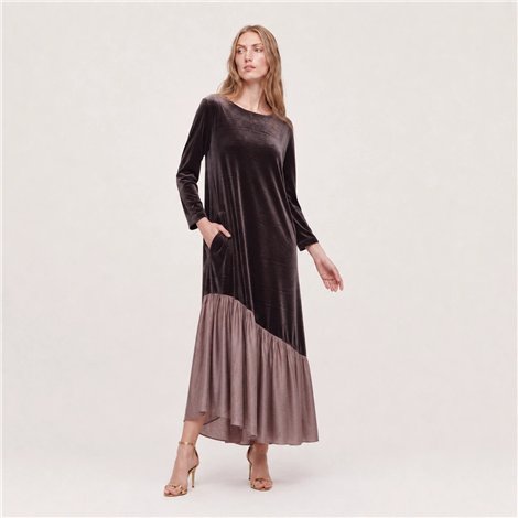 Parole Vestido Elsa terciopelo topo