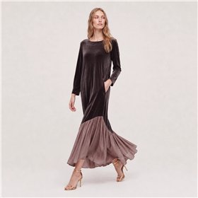 Parole Vestido Elsa terciopelo topo
