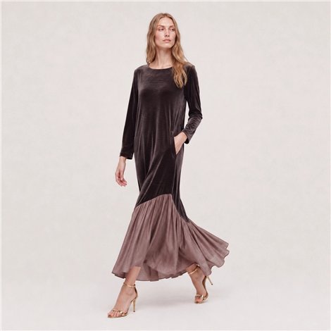 Parole Vestido Elsa terciopelo topo