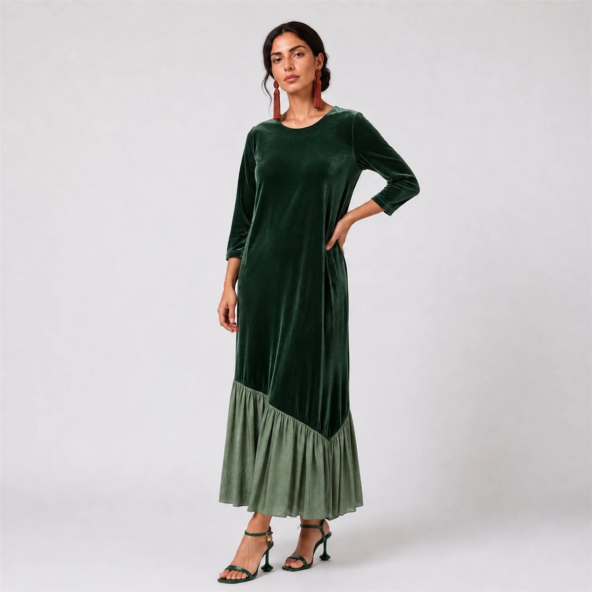 Parole Vestido Elsa terciopelo esmeralda