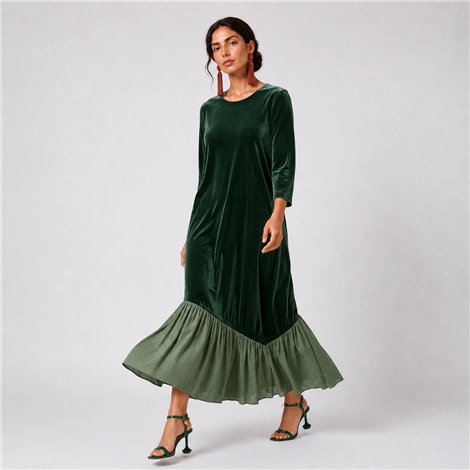 Parole Vestido Elsa terciopelo esmeralda