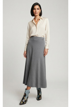 Dixie Falda de corte evasé color gris