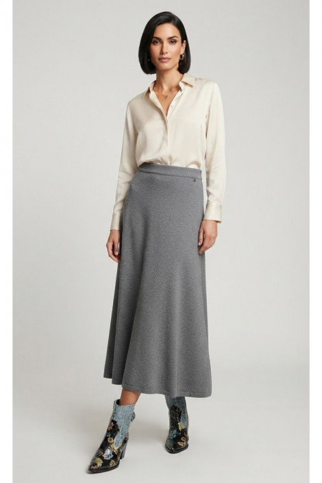 Dixie Falda de corte evasé color gris