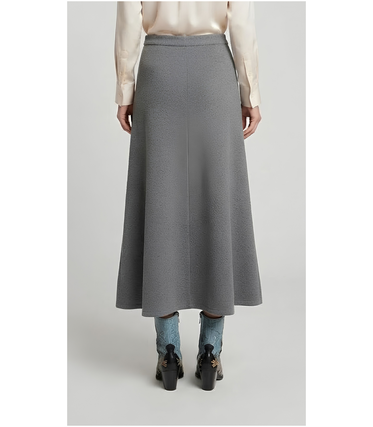 Dixie Falda de corte evasé color gris