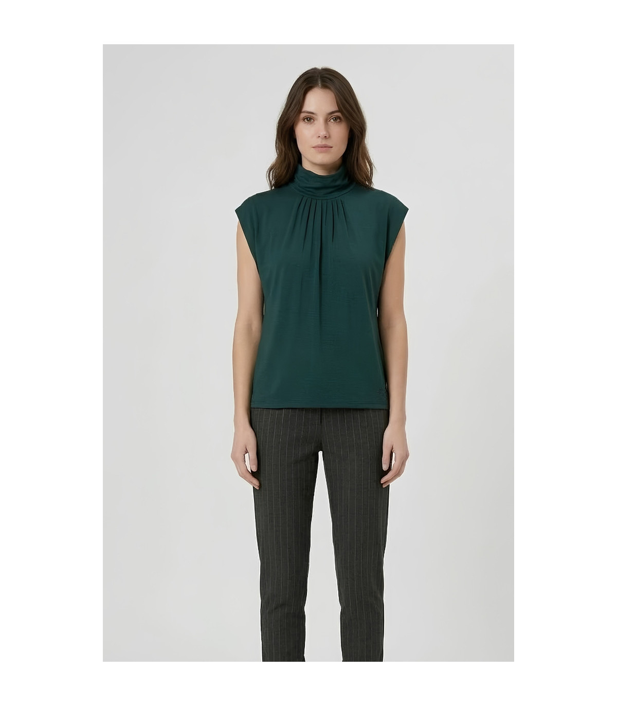 Dixie Blusa color verde de hombro caído