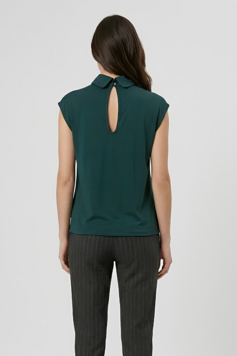 Dixie Blusa color verde de hombro caído