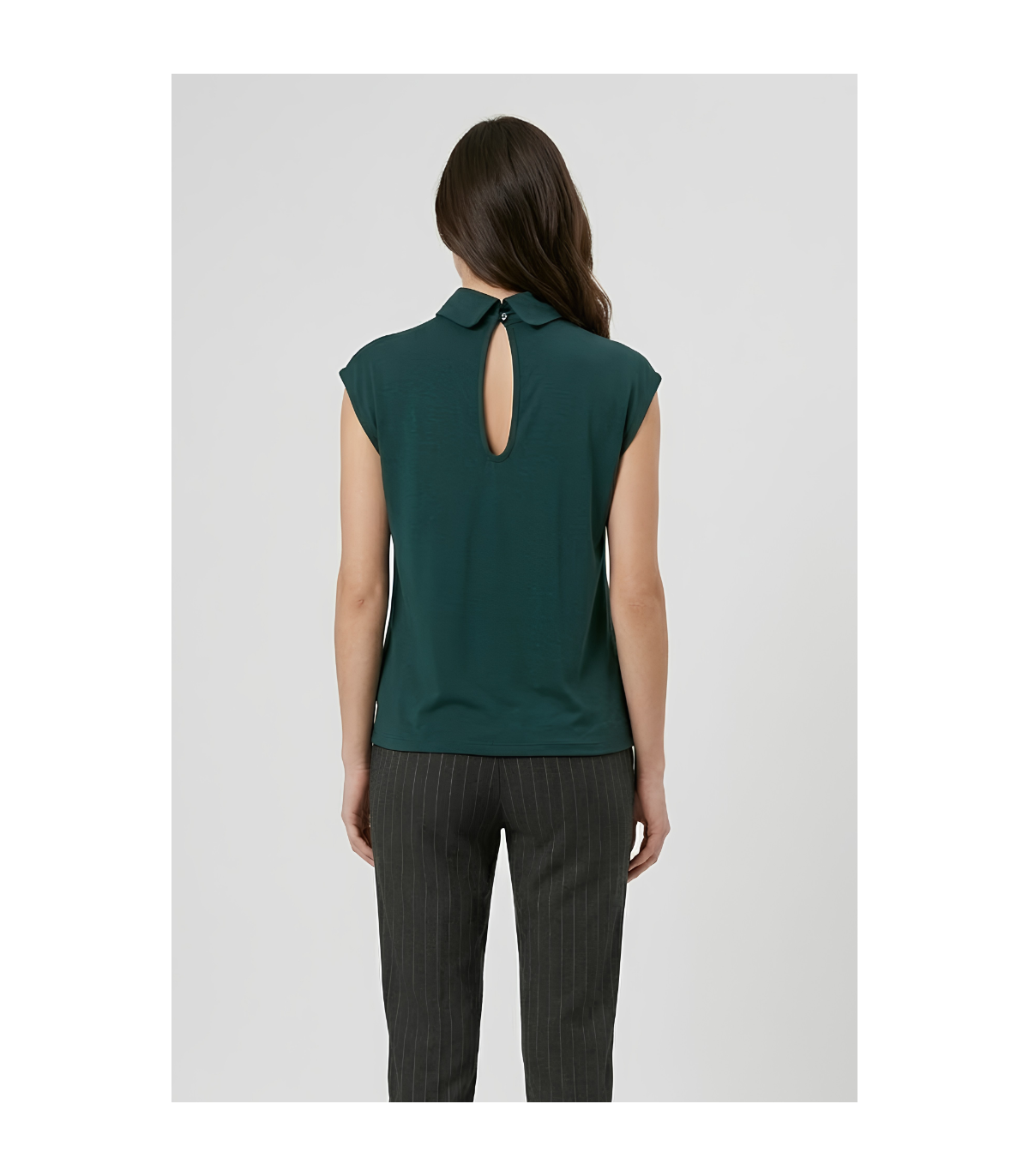 Dixie Blusa color verde de hombro caído
